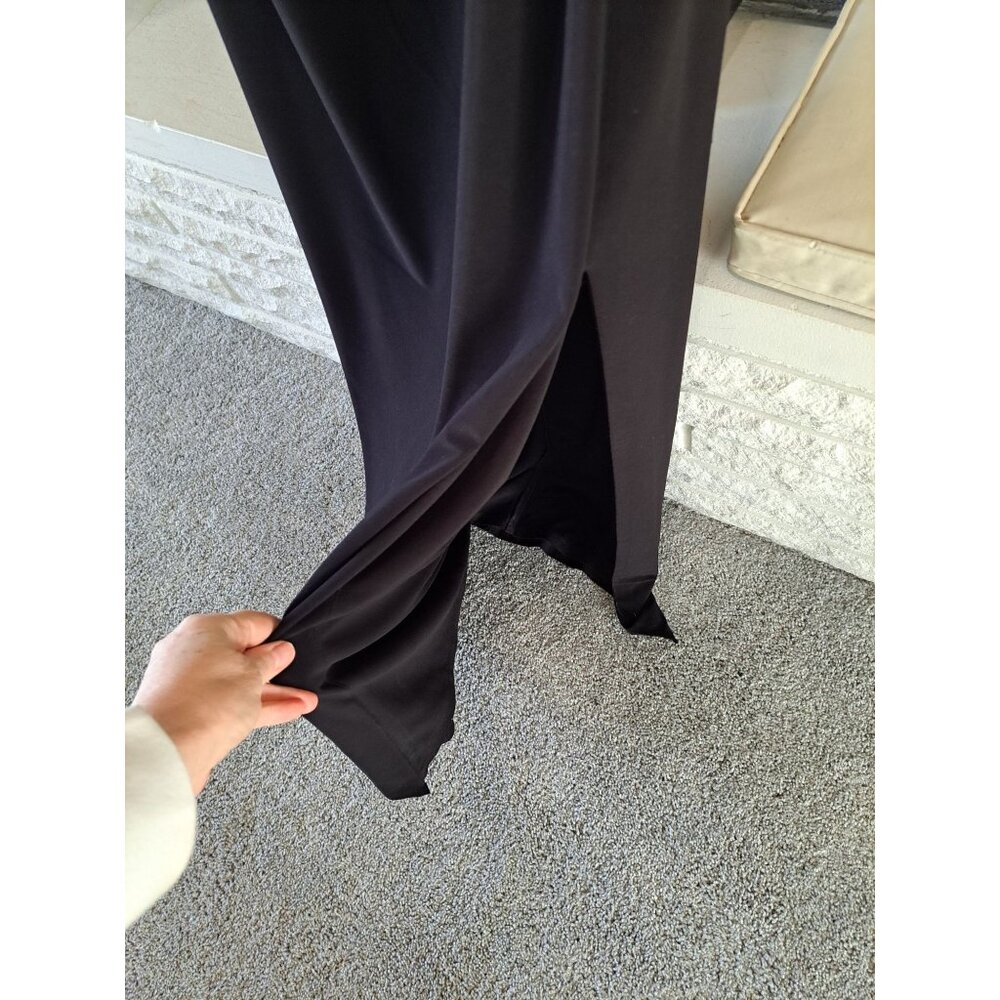 Lauren Ralph Lauren Black Gown Sequined Flutter Sleeves Size 14 Draped  Women's - Picture 6 of 11